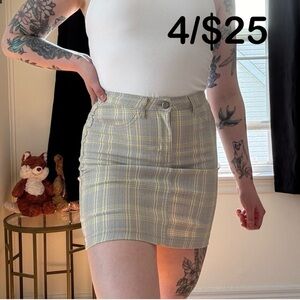 ✨4/$25✨ Yellow Plaid High Waisted Mini Skirt | Preppy Y2K Academia Style